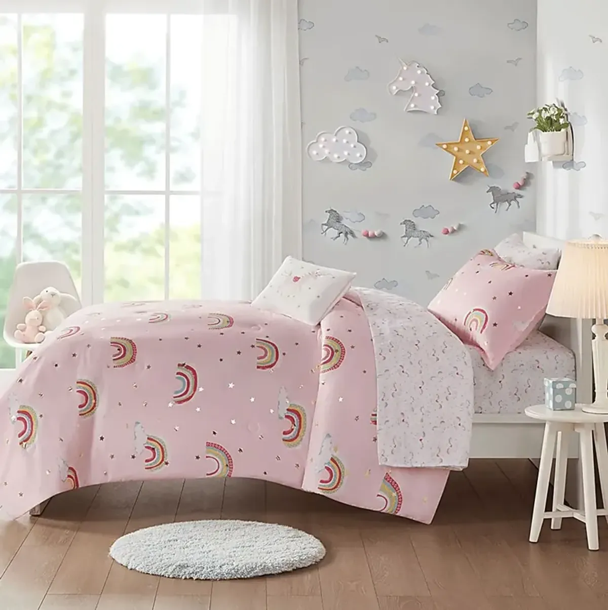 Leebaum Pink Full Comforter Set