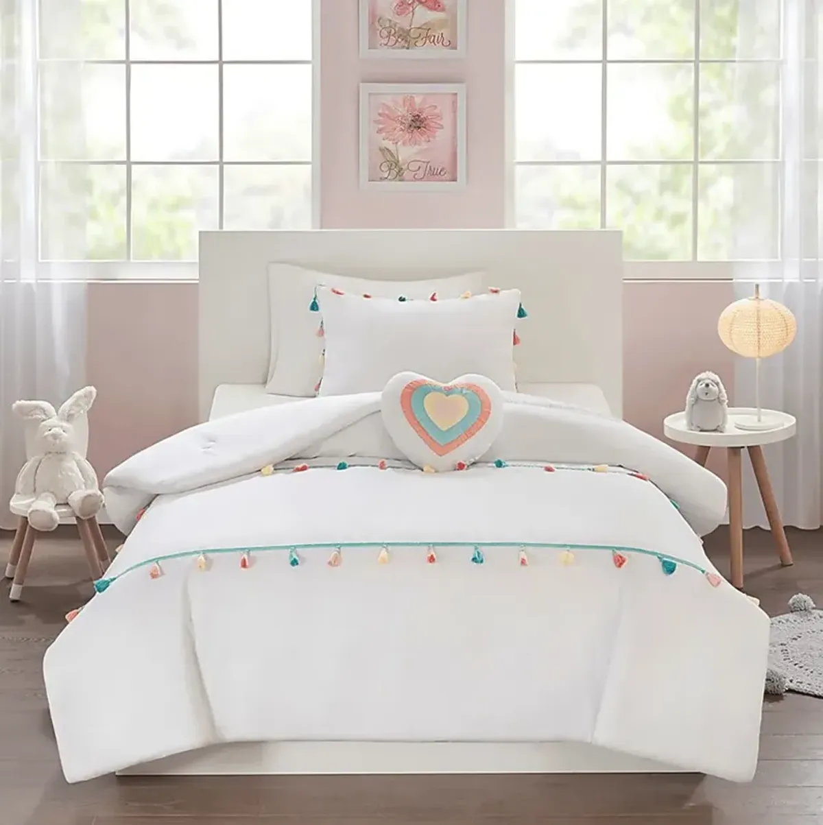 Zeii White Twin Comforter Set