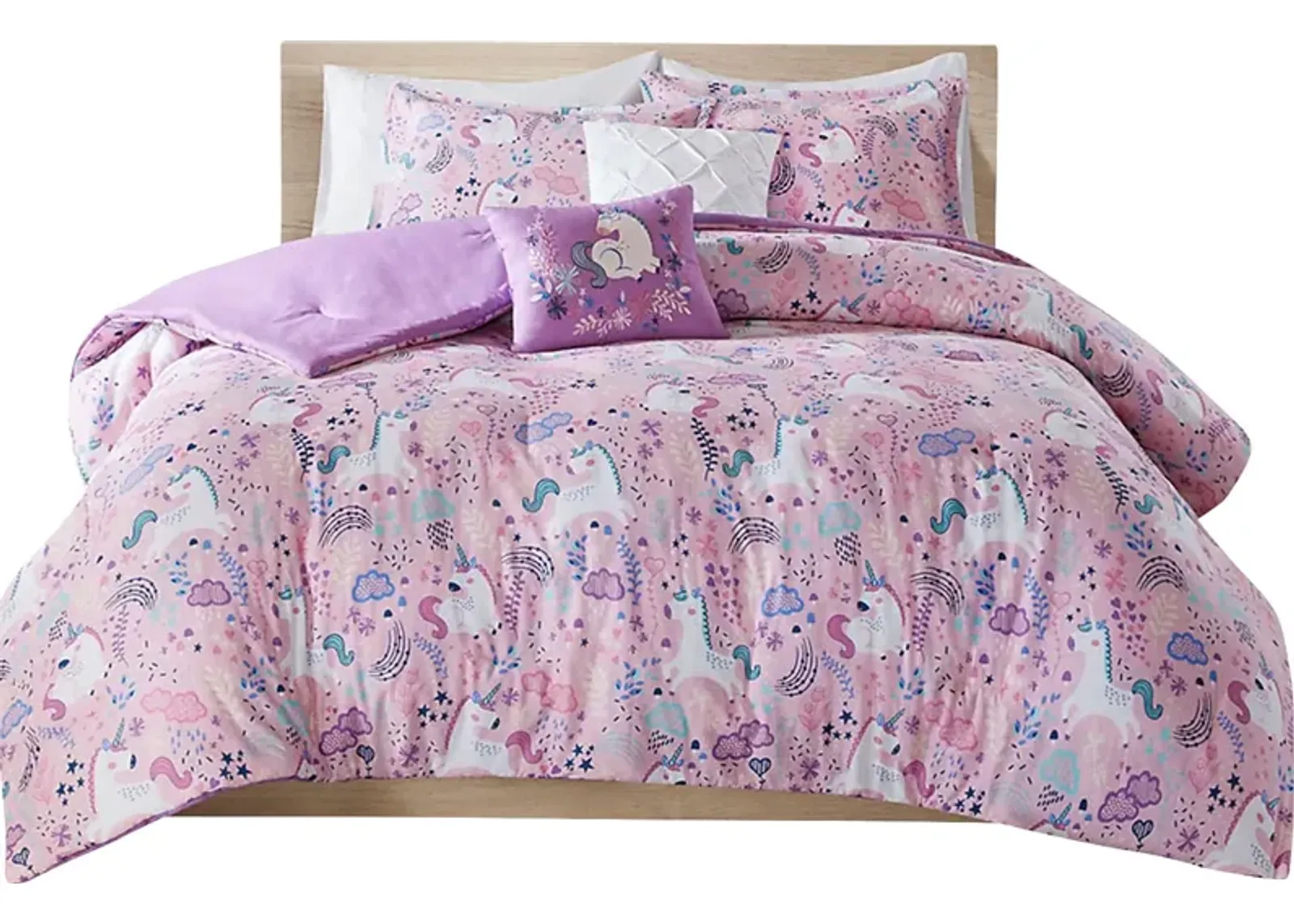 Vireo Pink Twin Comforter Set