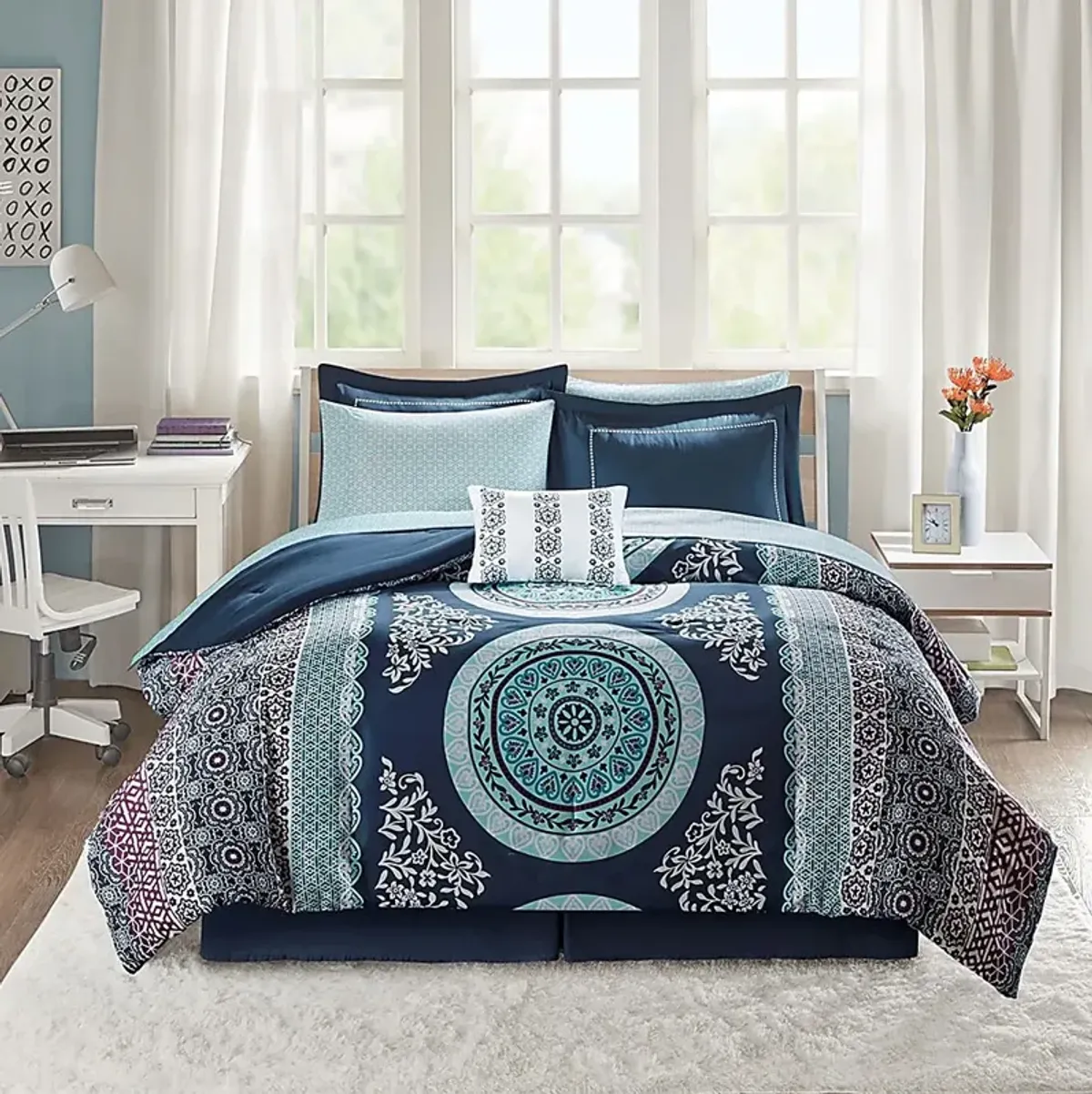 Kids Gallaudet Blue Twin Comforter Set