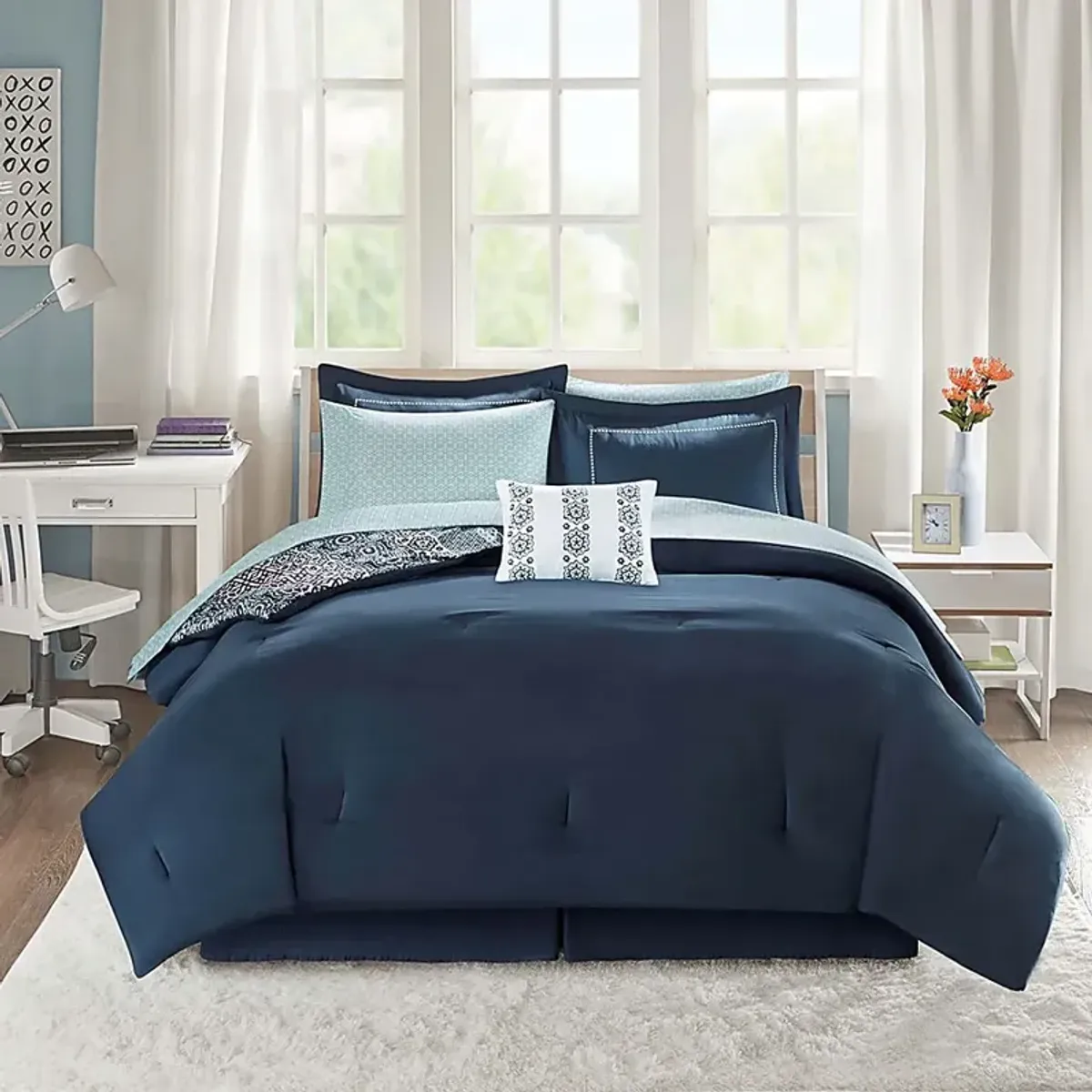 Kids Gallaudet Blue Twin Comforter Set