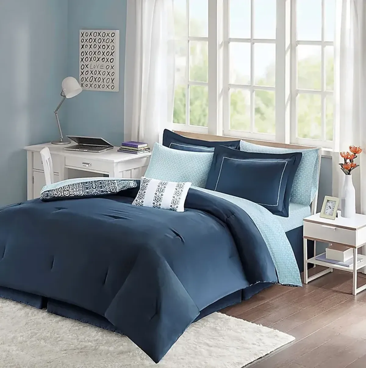 Kids Gallaudet Blue Twin Comforter Set