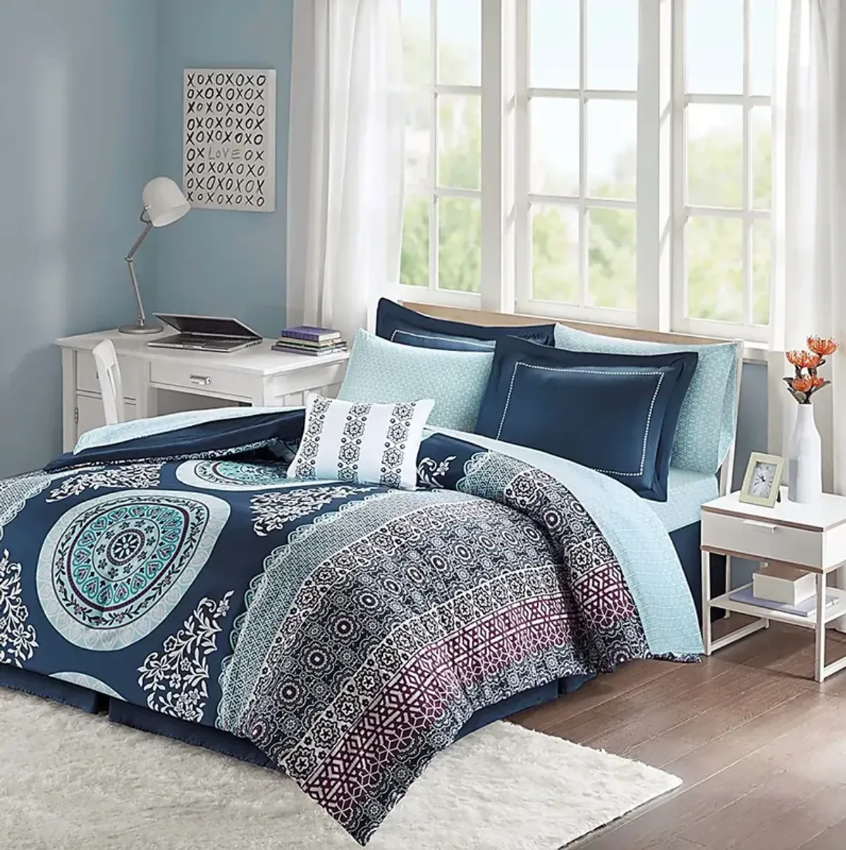 Kids Gallaudet Blue Twin Comforter Set