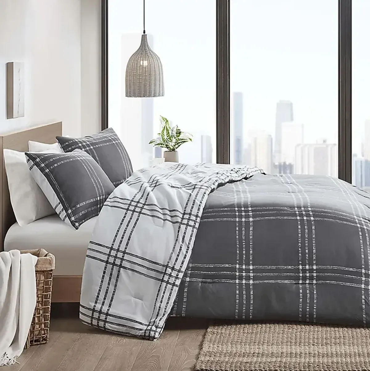 Kids Diabolo Gray Twin Comforter Set