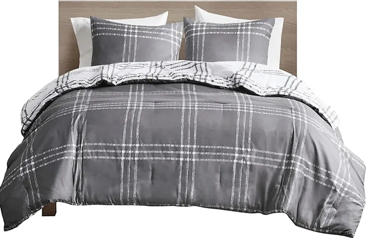 Kids Diabolo Gray Twin Comforter Set