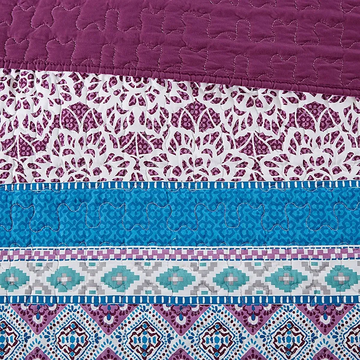 Bezzy Purple Twin Quilt Set