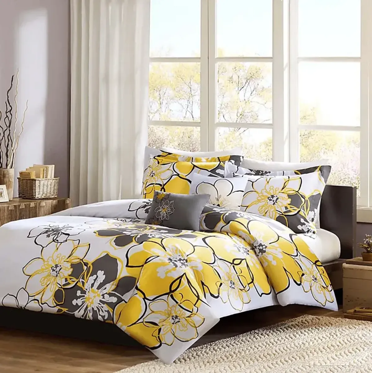 Bayas Yellow Twin Quilt Set