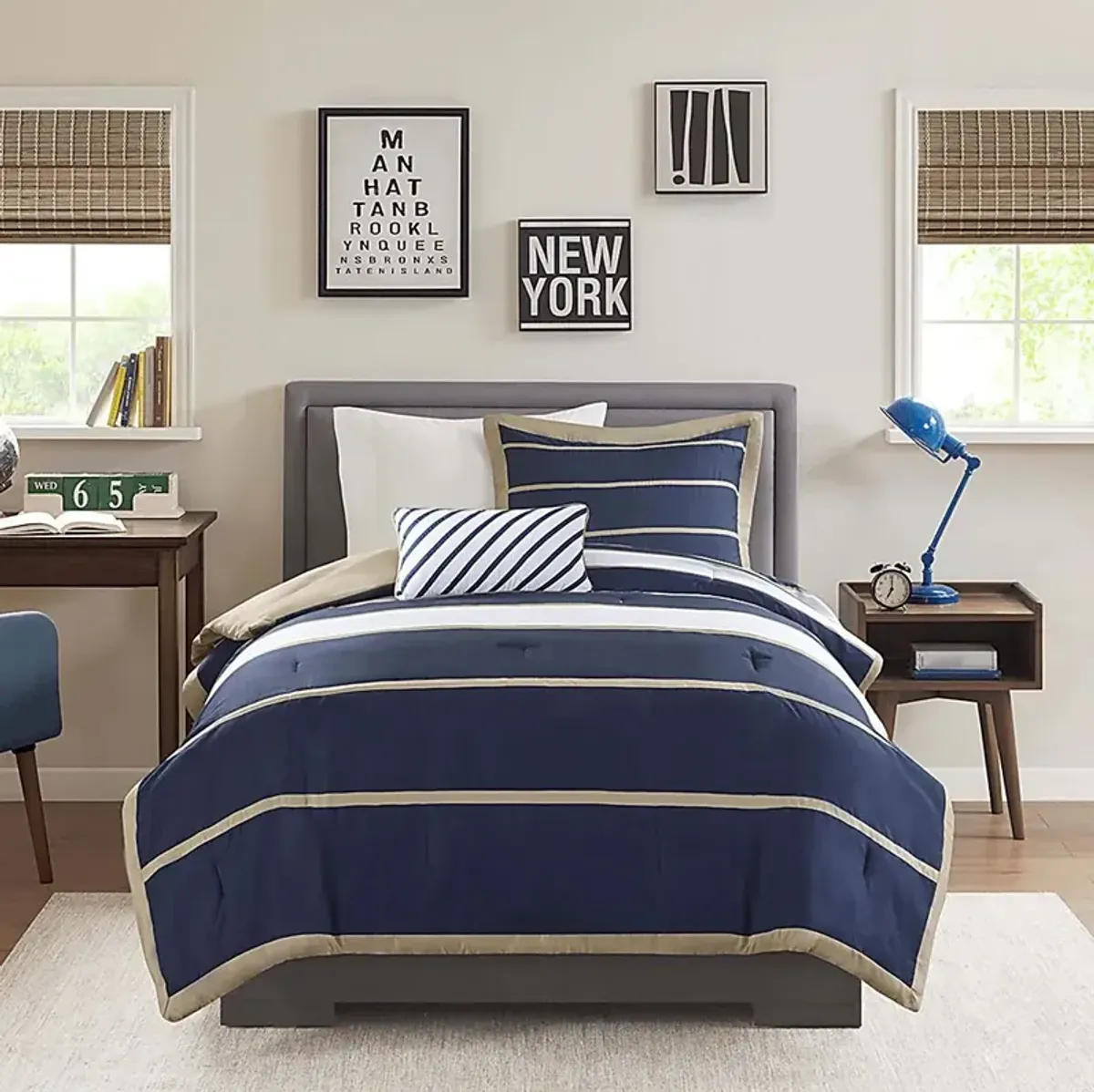 Balla Twin Navy Comforter Set