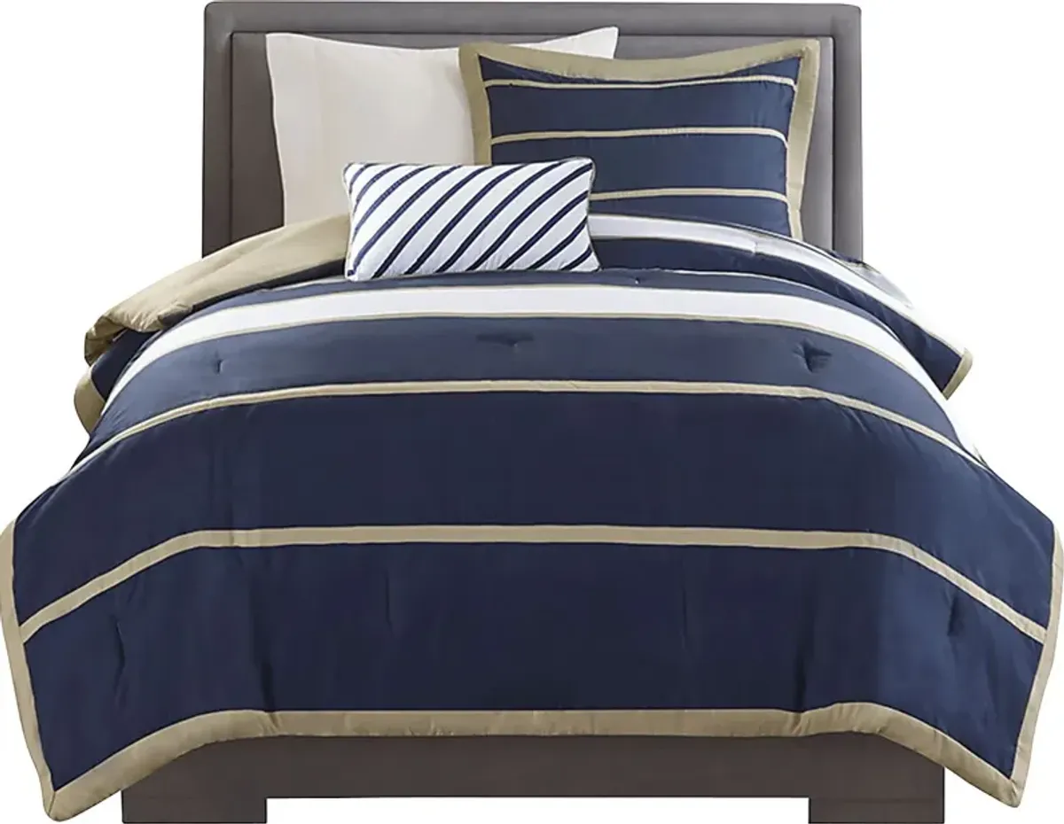 Balla Twin Navy Comforter Set