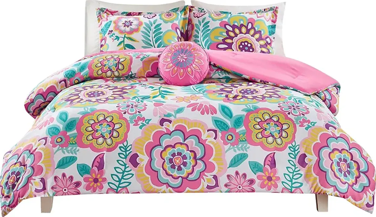 Cenni Pink Twin Comforter Set