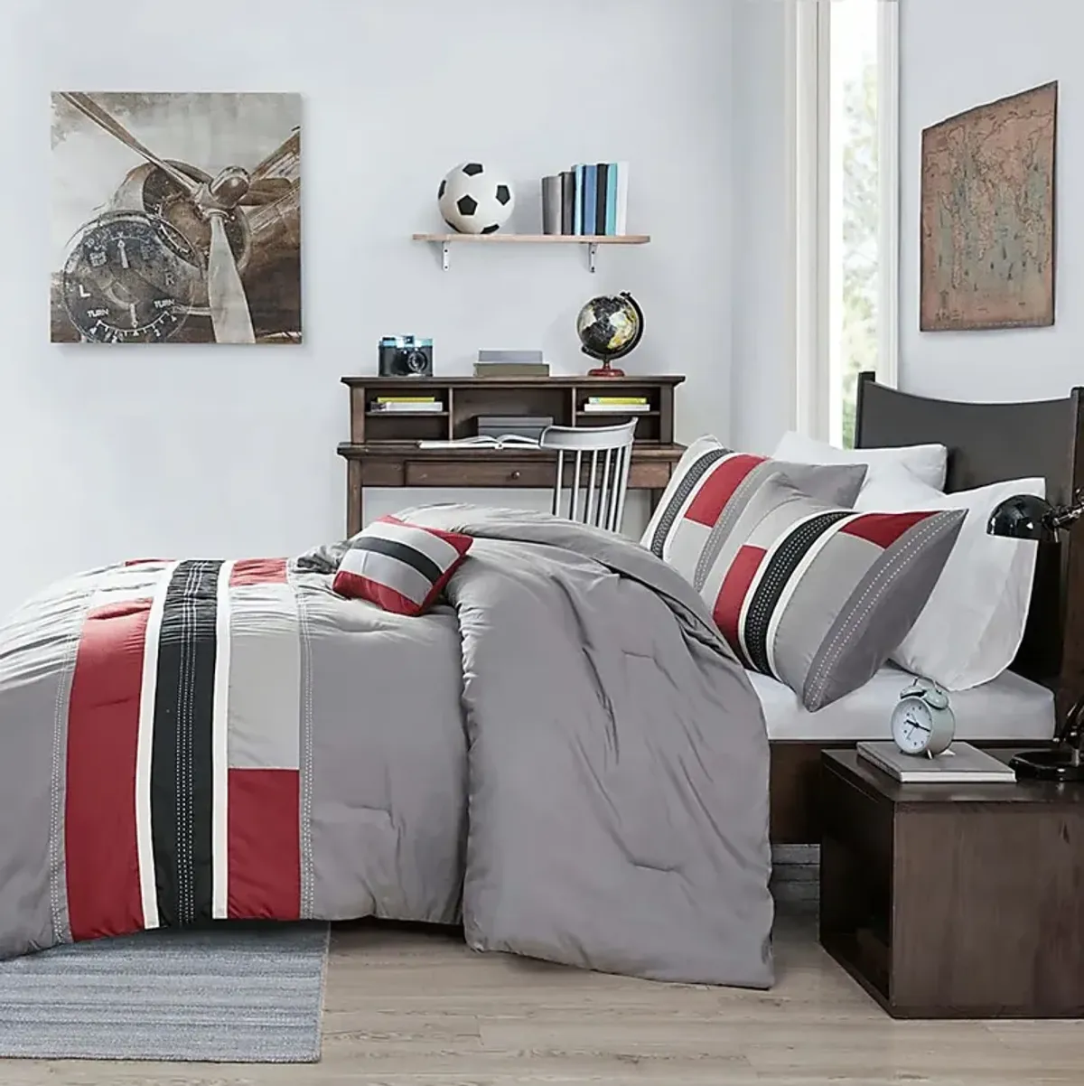 Vania Red Twin Comforter Set