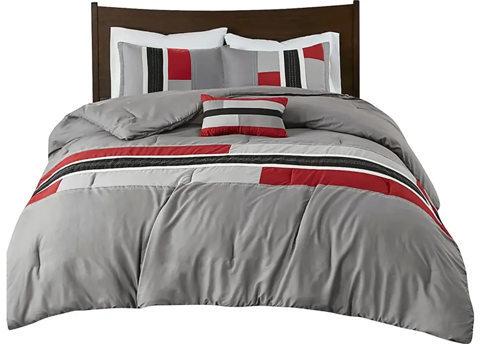 Vania Red Twin Comforter Set