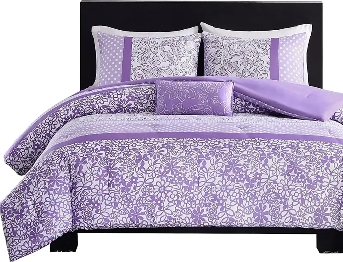 Gerra Purple Twin Comforter Set