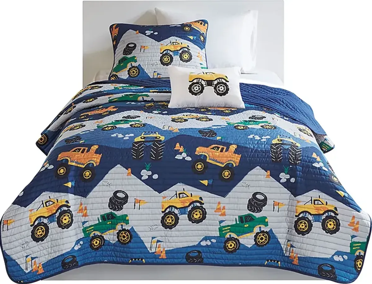 Helge Blue Full Quilt Set