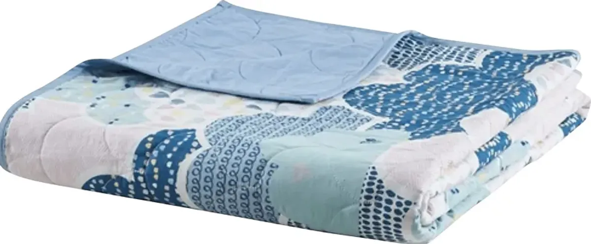 Bessi Blue Twin Quilt Set