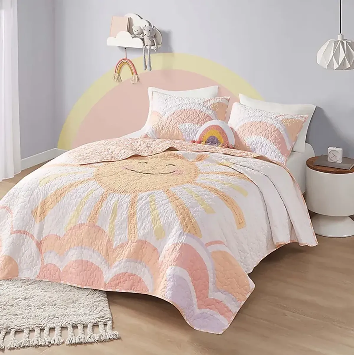 Leska Yellow Twin Quilt Set