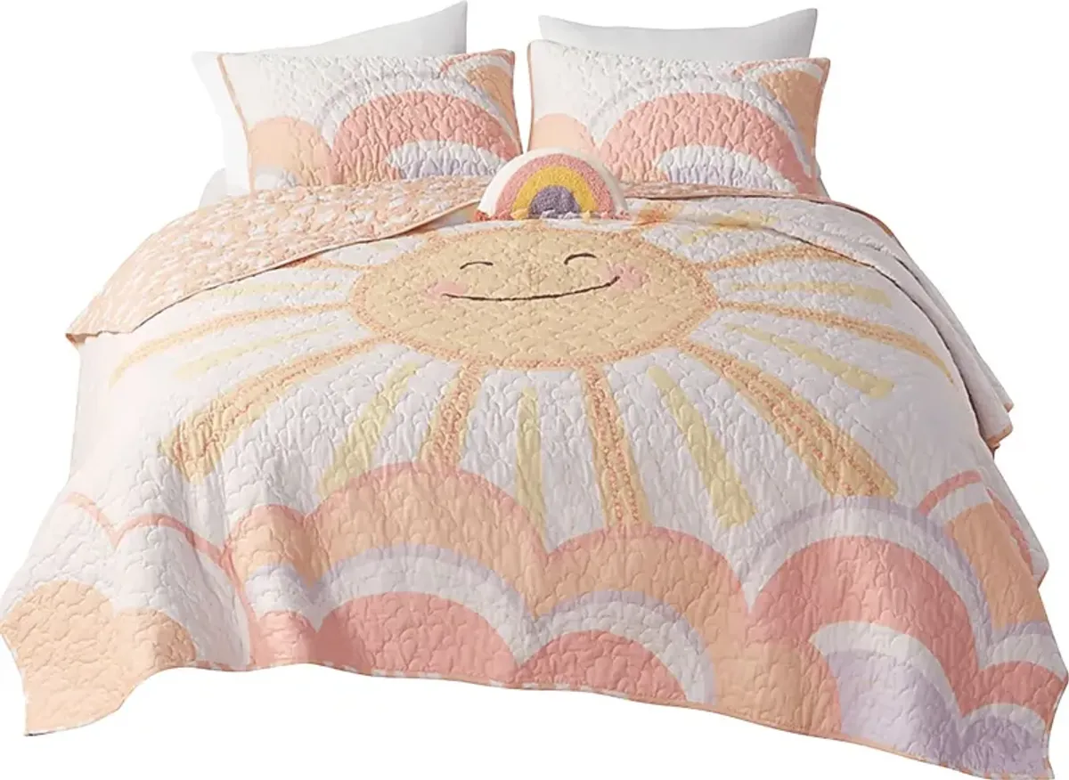 Leska Yellow Twin Quilt Set