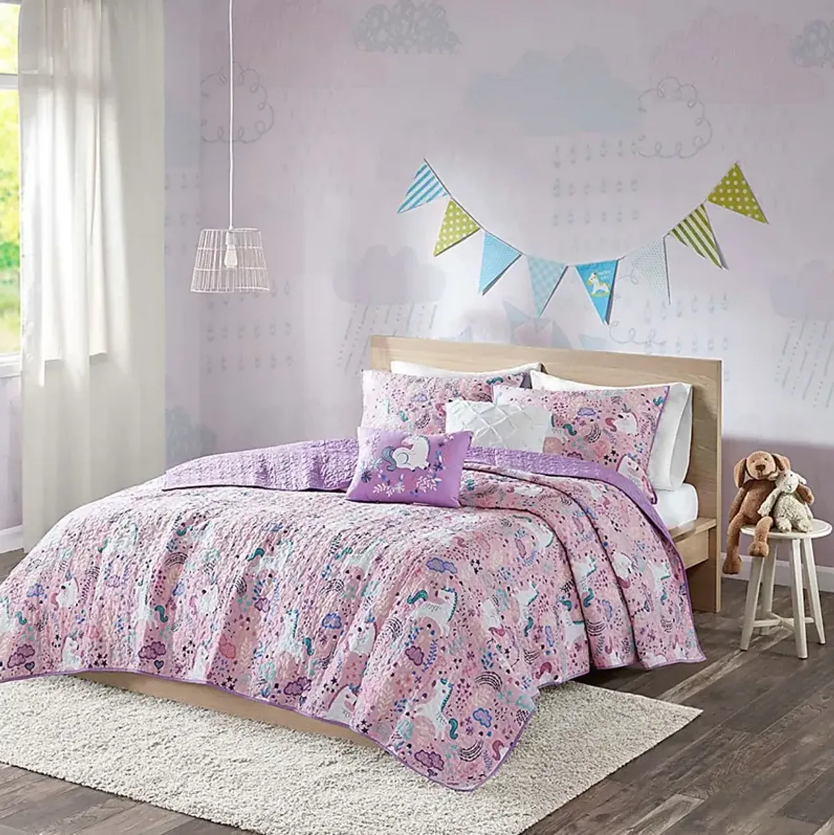 Nicor Pink Twin Quilt Set