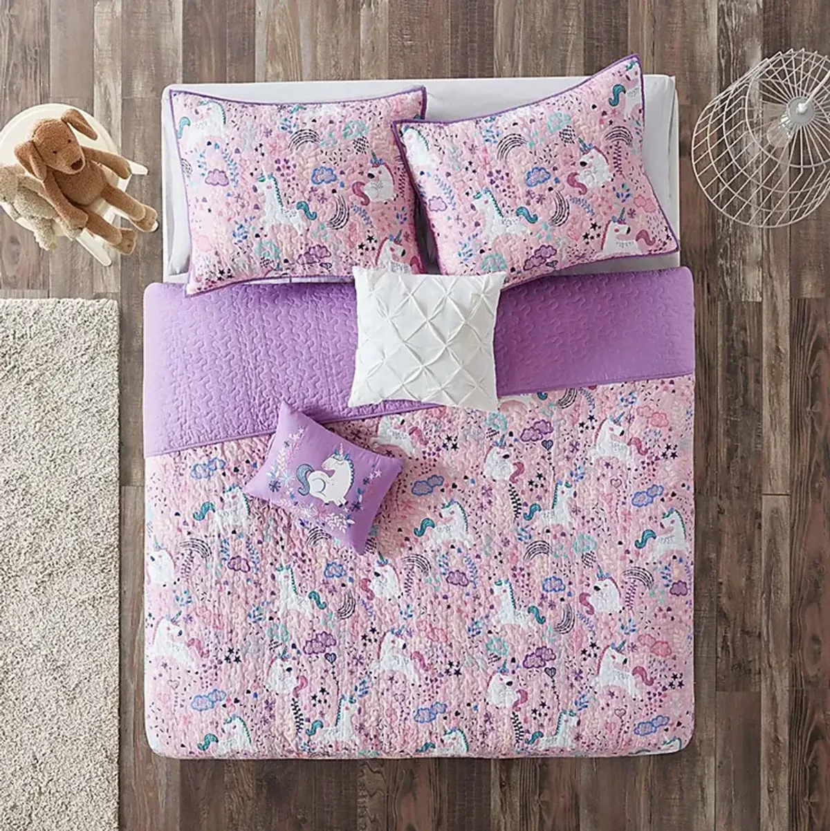 Nicor Pink Twin Quilt Set