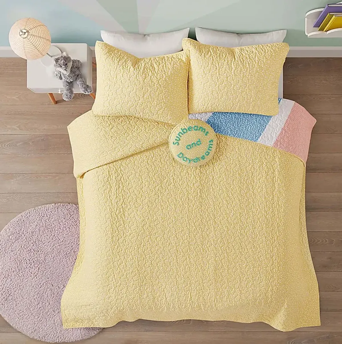 Nessel Yellow Twin Quilt Set