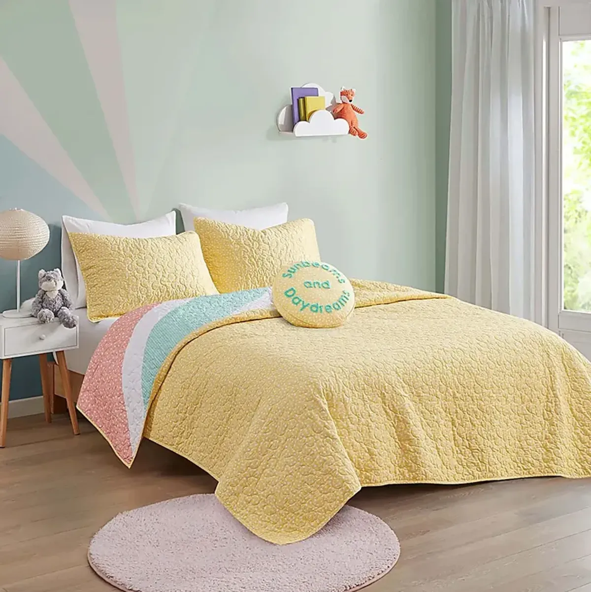 Nessel Yellow Twin Quilt Set