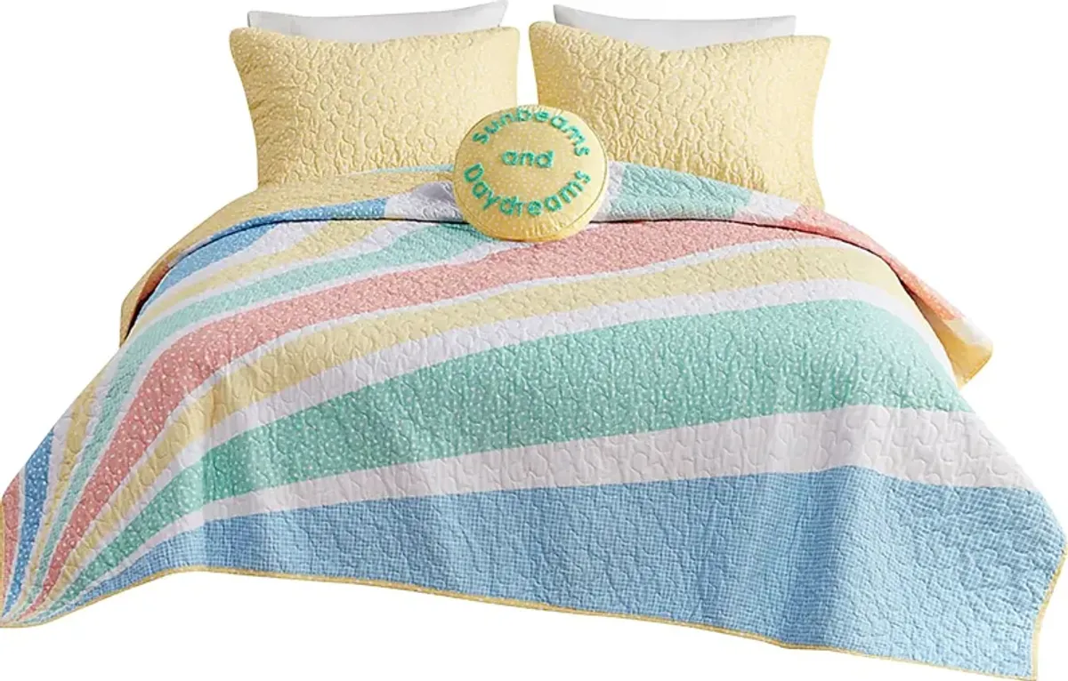 Nessel Yellow Twin Quilt Set