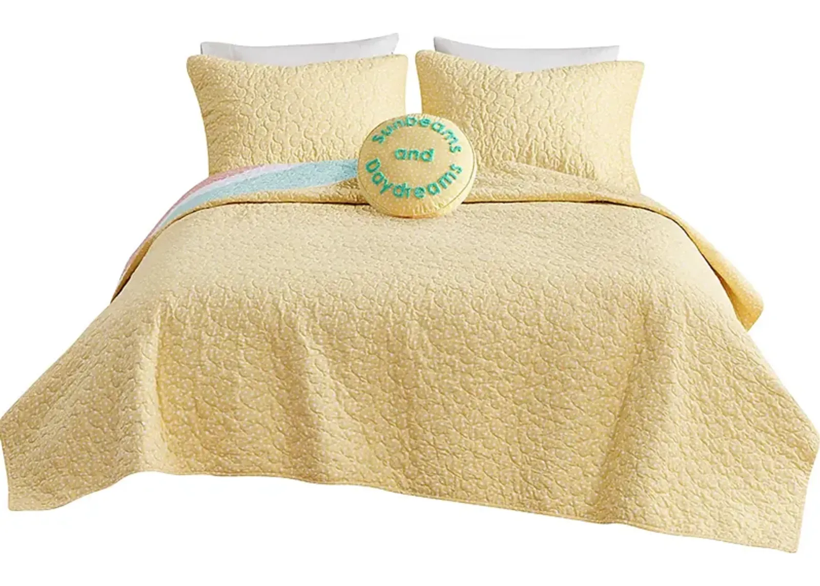 Nessel Yellow Twin Quilt Set