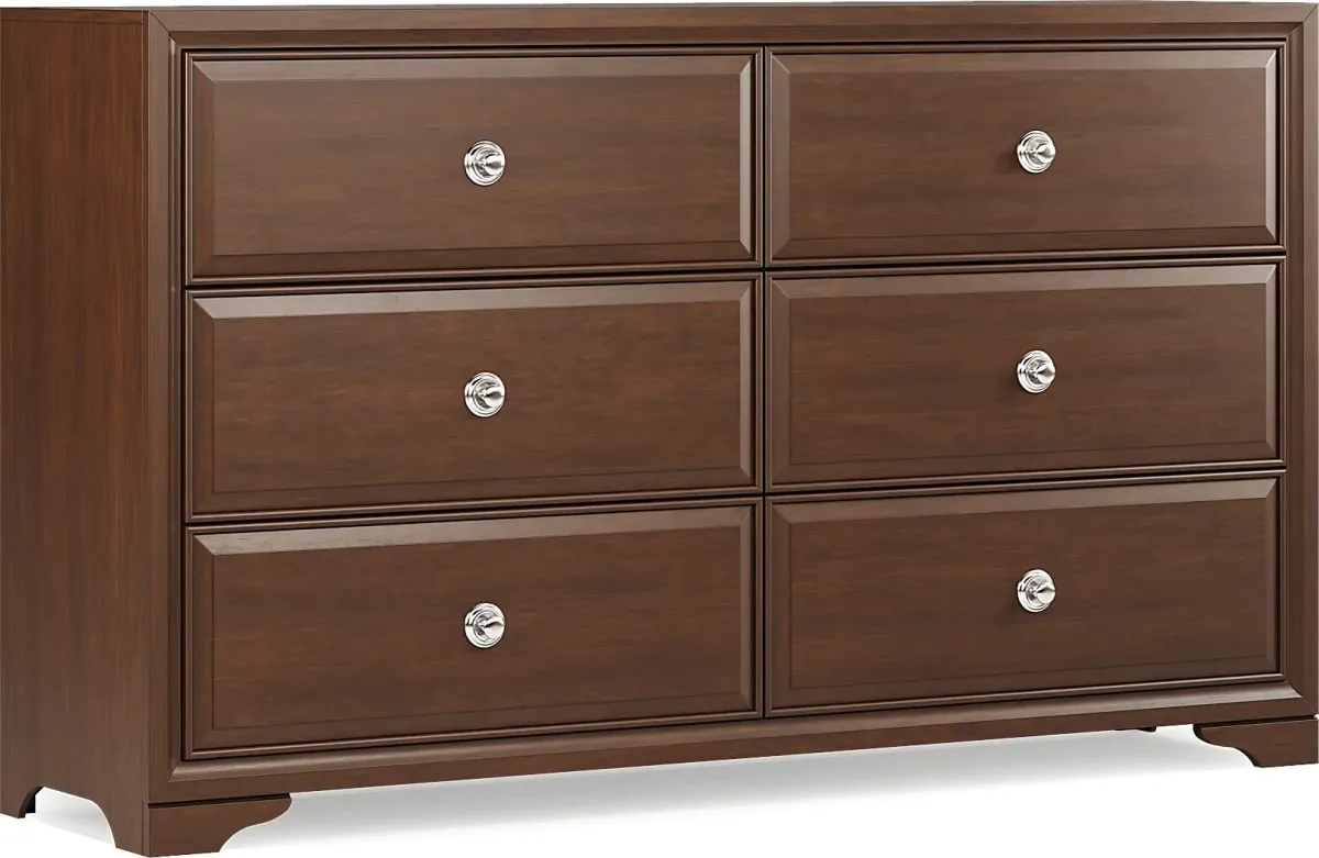 Belcourt Brown Cherry 7 Pc King Panel Arch Bedroom
