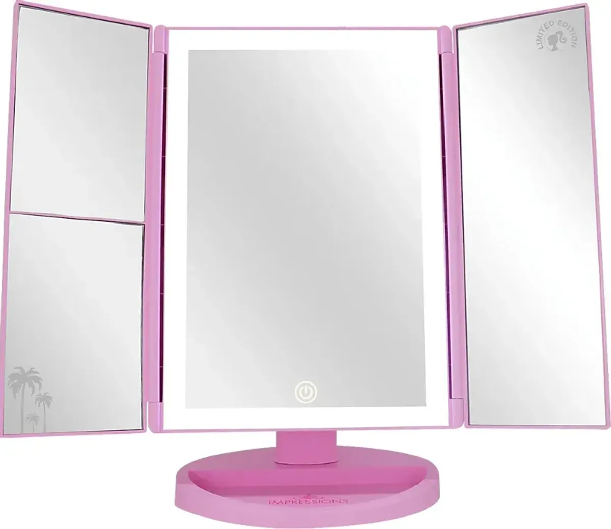 Kids Barbie Pink Tri-Fold Vanity Mirror