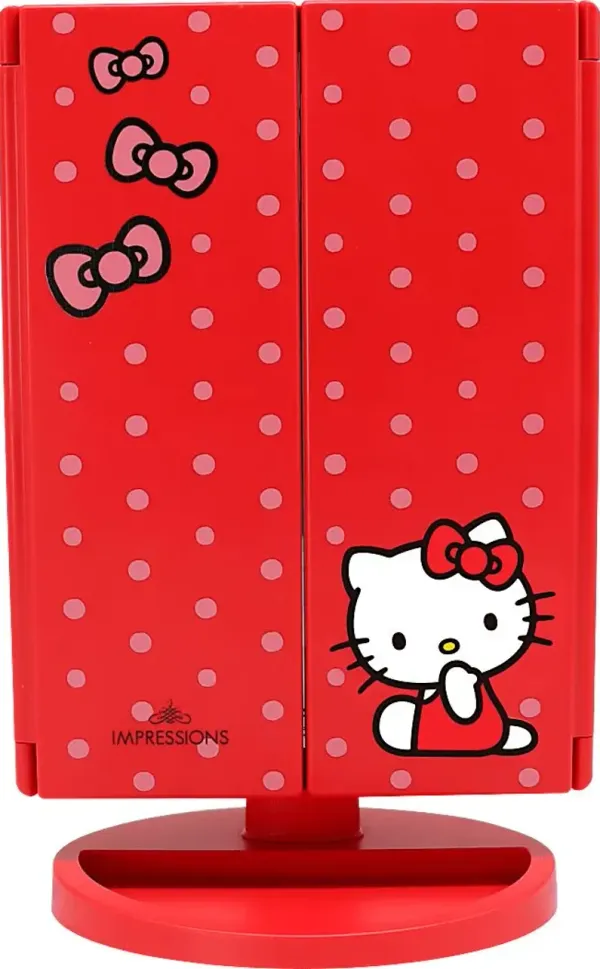 Kids Hello Kitty Red Tri-Fold Vanity Mirror