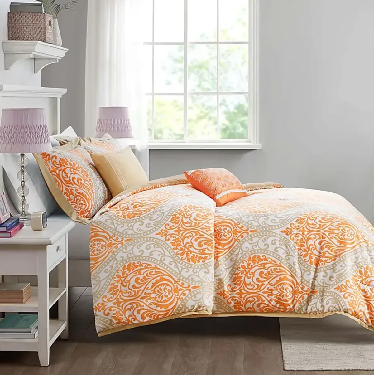 Kids Ette Orange Full Comforter Set