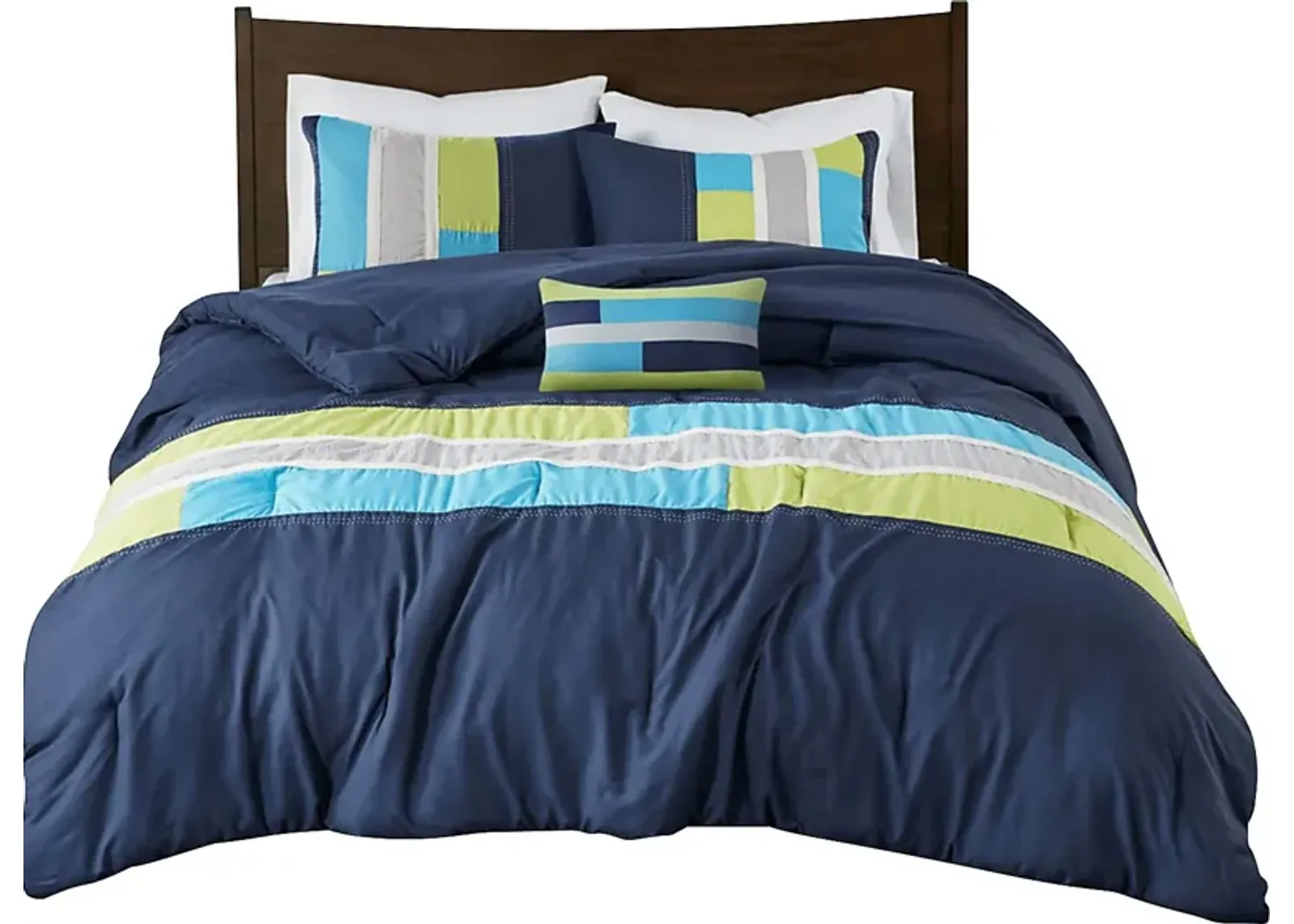 Meike Blue Full Comforter Set