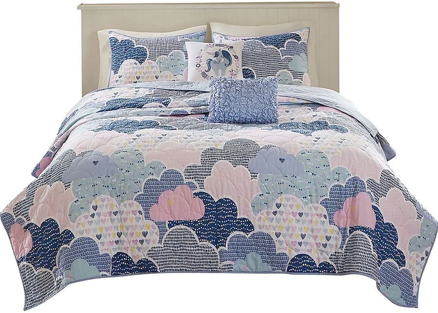 Bessi Blue Full Comforter Set