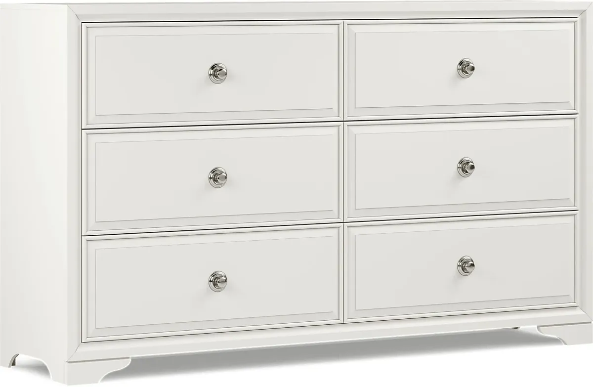 Belcourt White 7 Pc King Upholstered Sleigh Arch Bedroom
