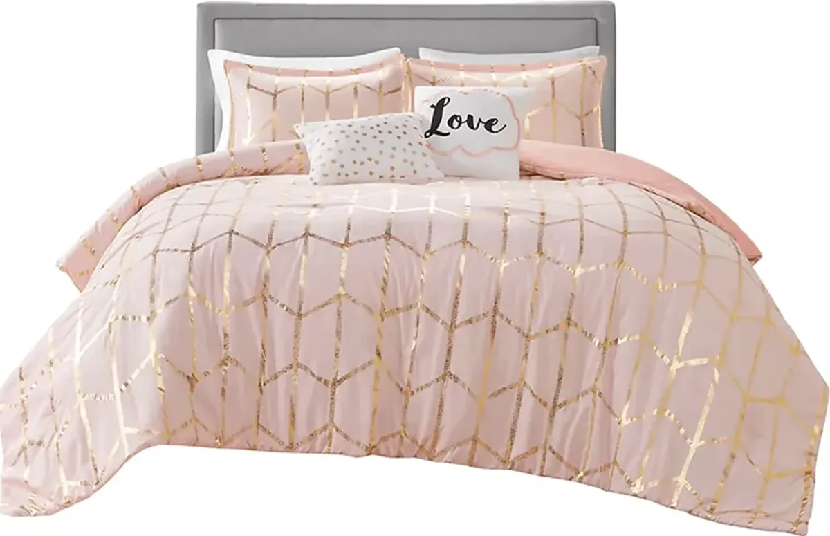 Ales Blush King Comforter Set