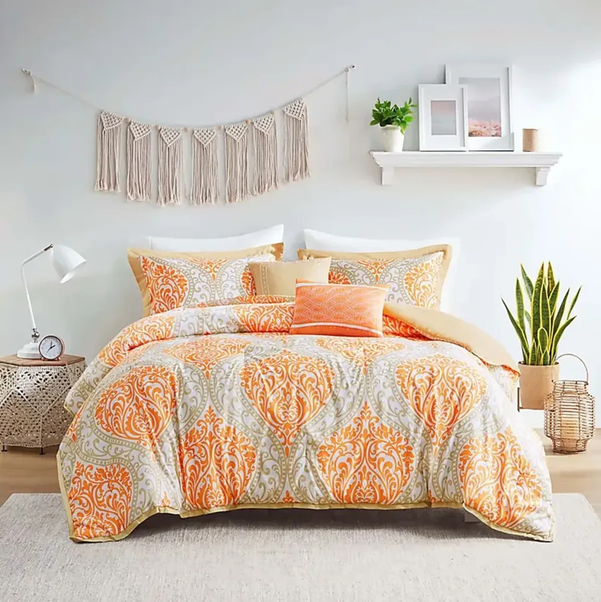 Ette Orange King Comforter Set