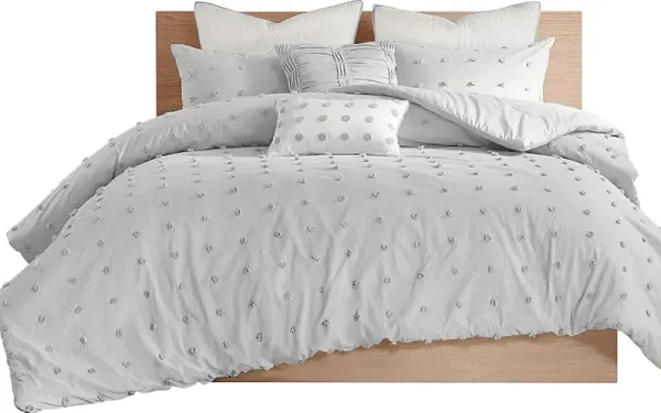 Brokat Light Gray King Comforter Set