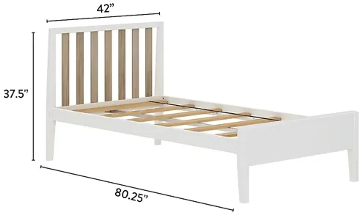 Kids Jolana White Natural Twin Bed