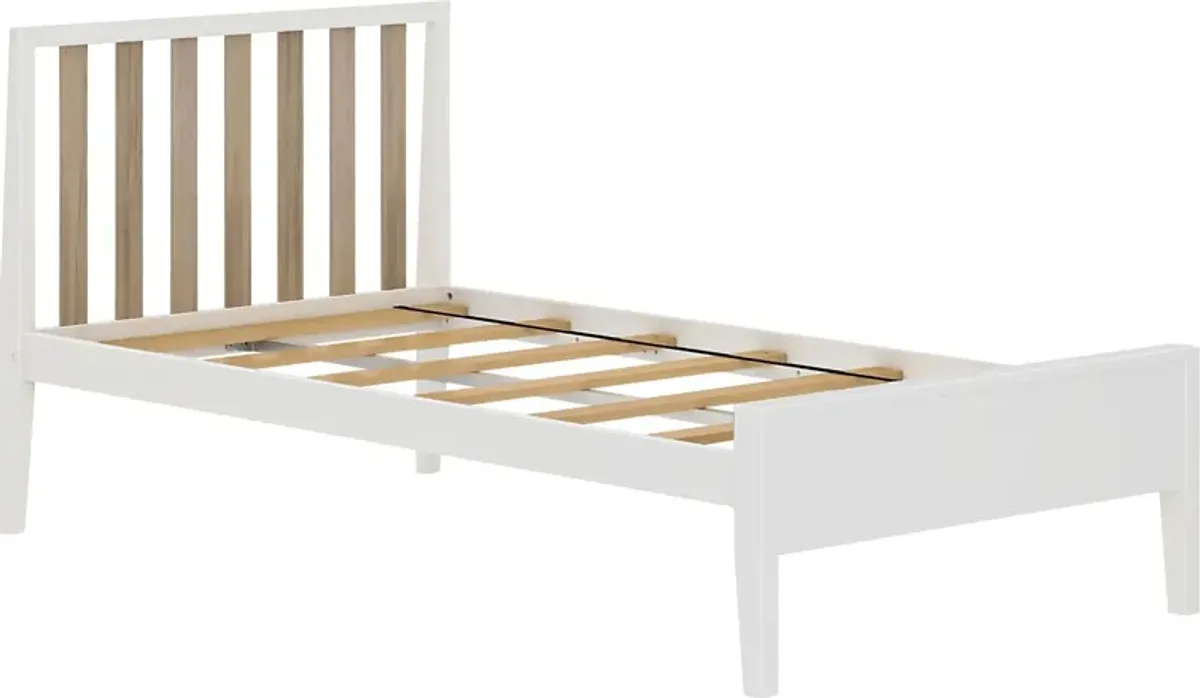 Kids Jolana White Natural Twin Bed