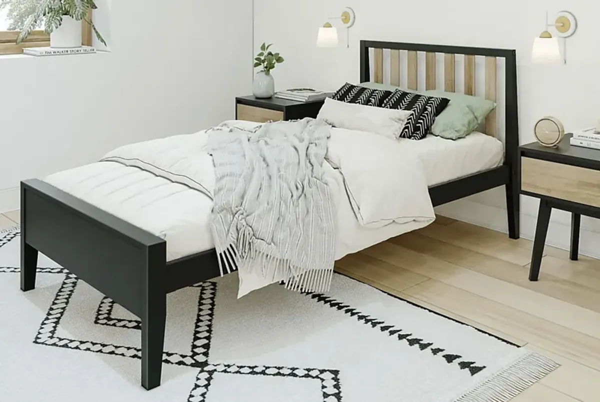 Kids Jolana Black Natural Twin Bed