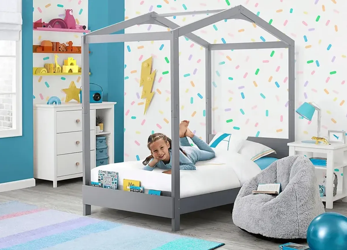 Kids Geoga Gray Twin Bed