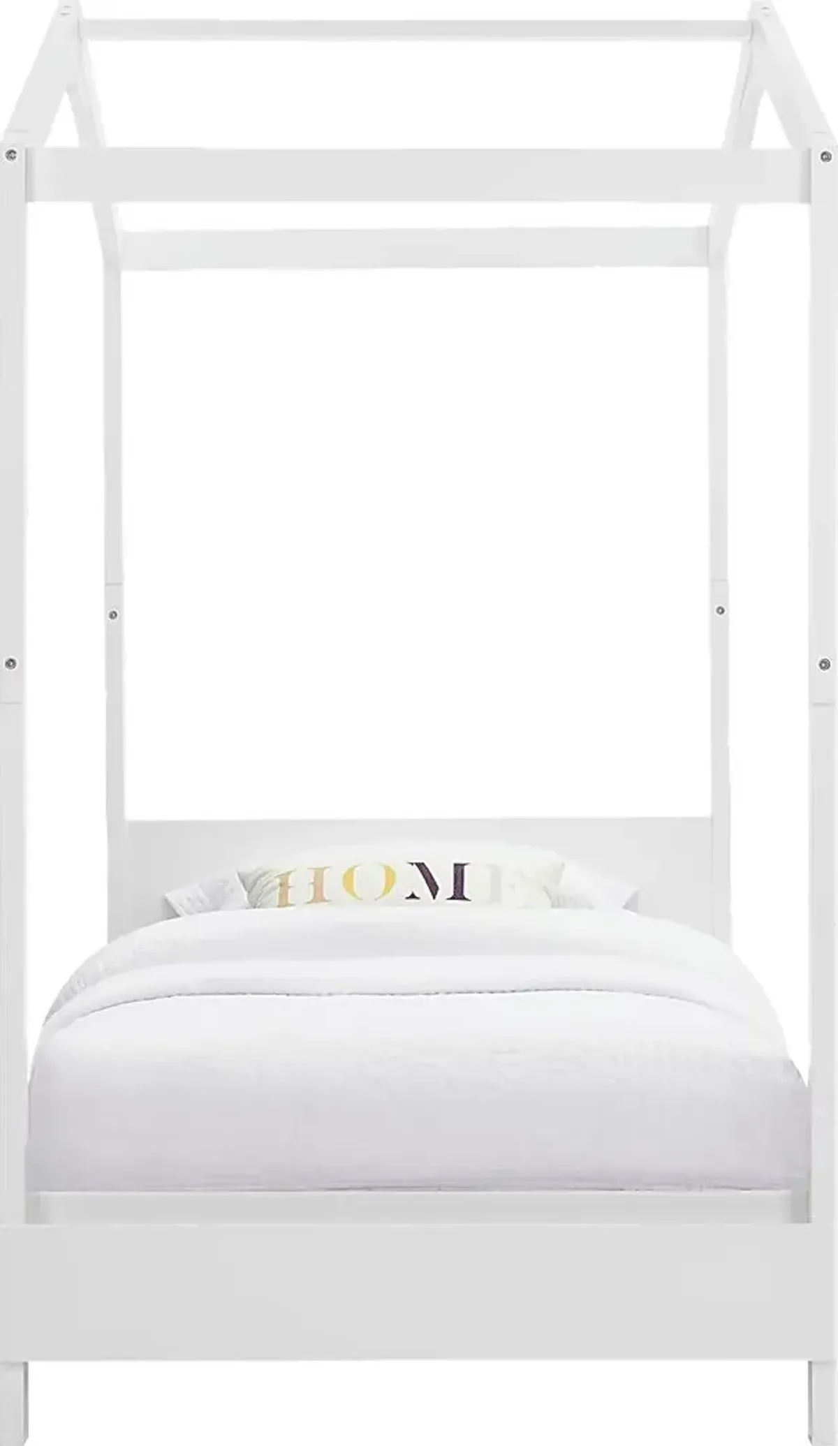 Kids Geoga White Twin Bed