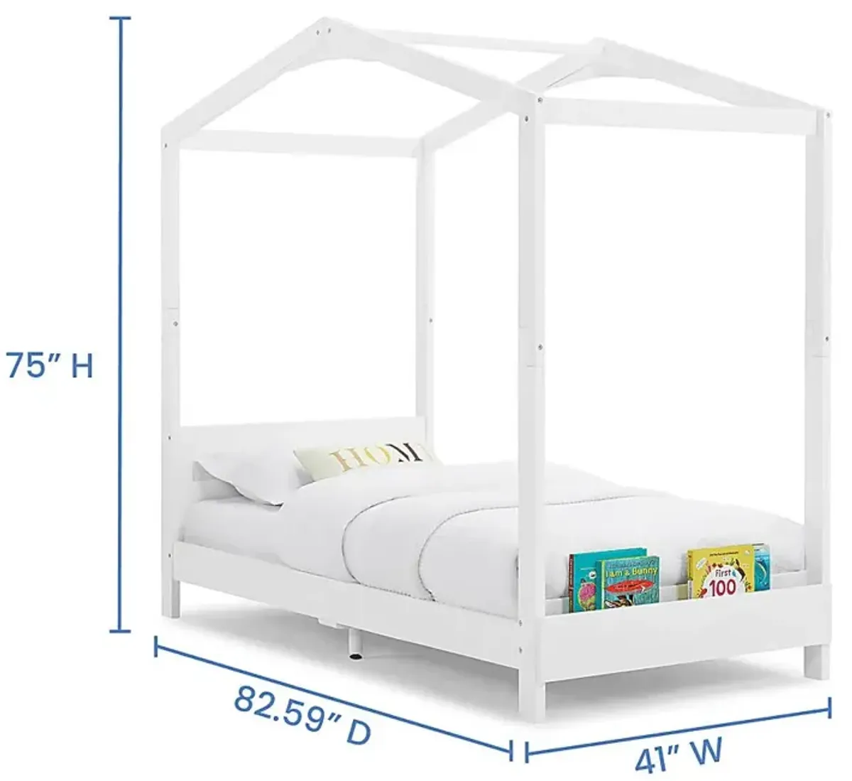 Kids Geoga White Twin Bed