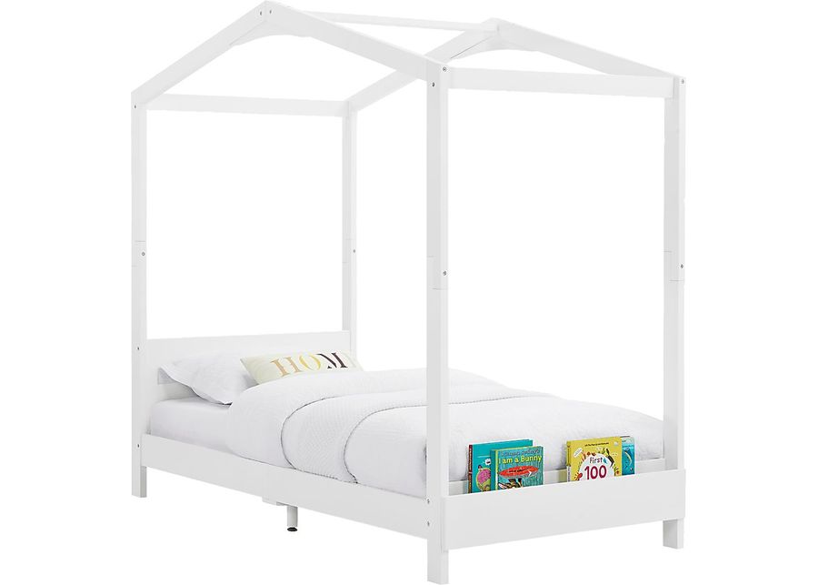 Kids Geoga White Twin Bed