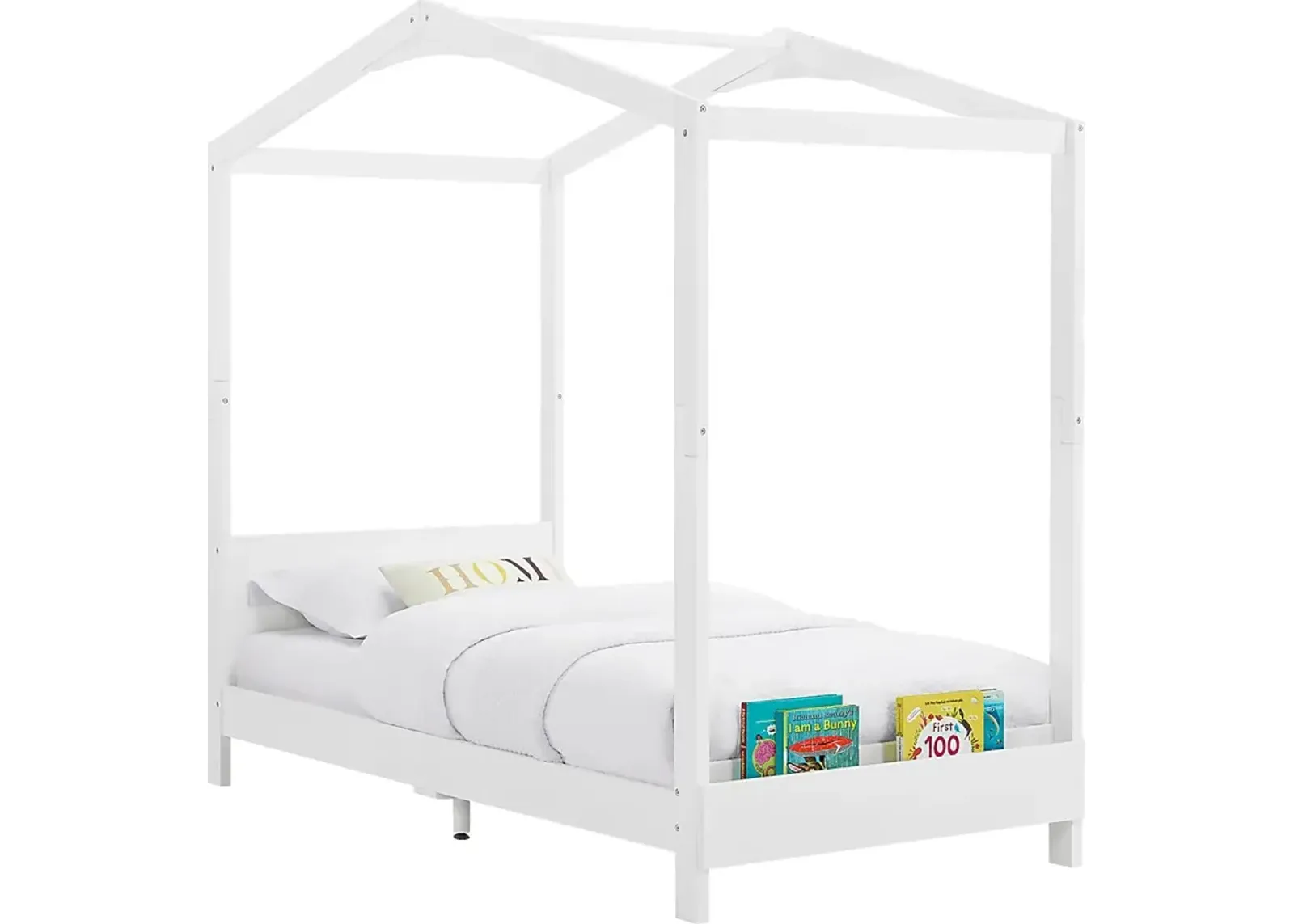 Kids Geoga White Twin Bed