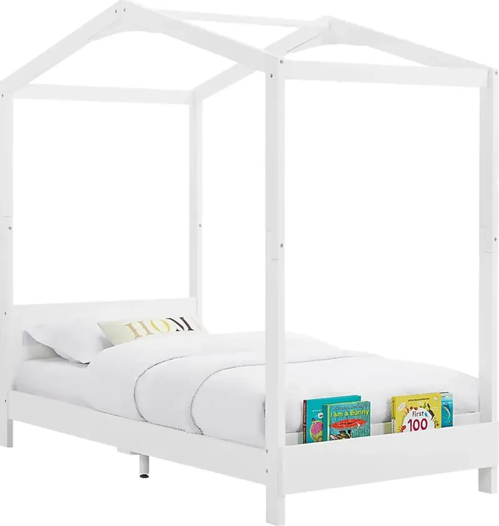 Kids Geoga White Twin Bed