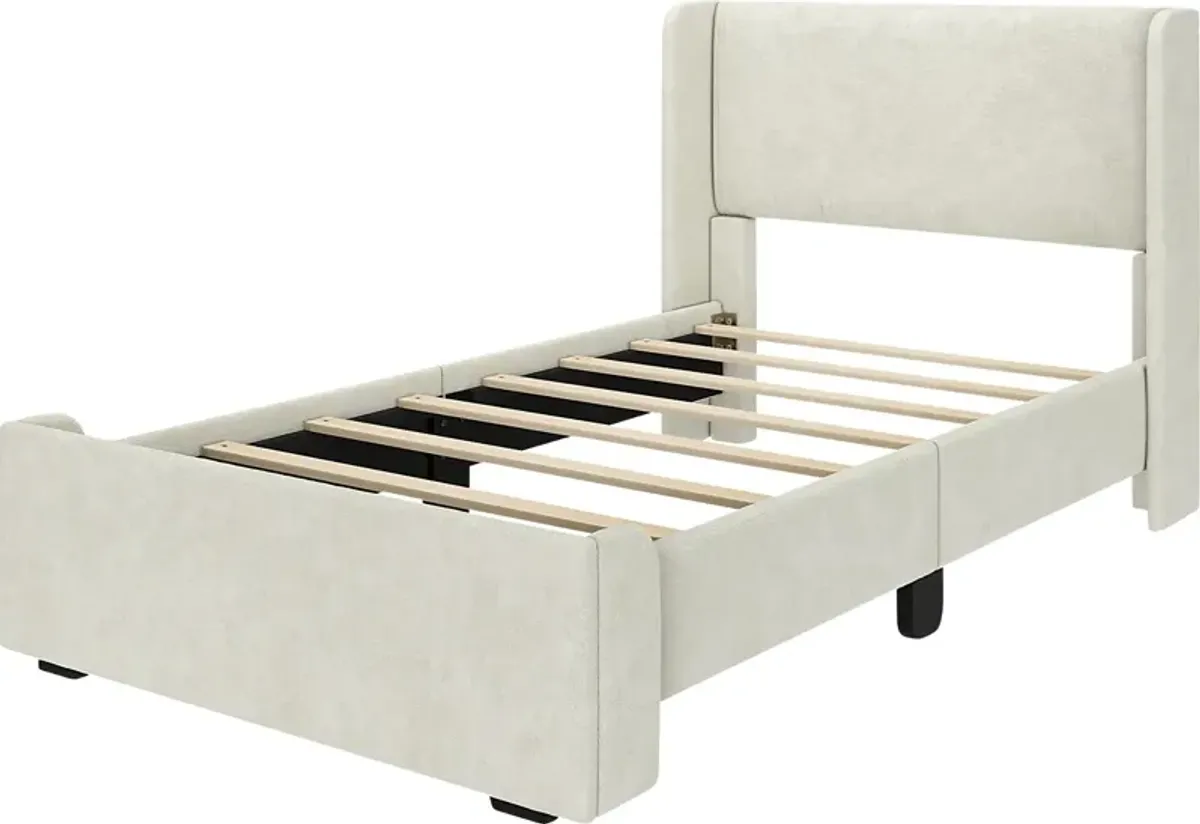 Kids Haso Cream Twin Bed
