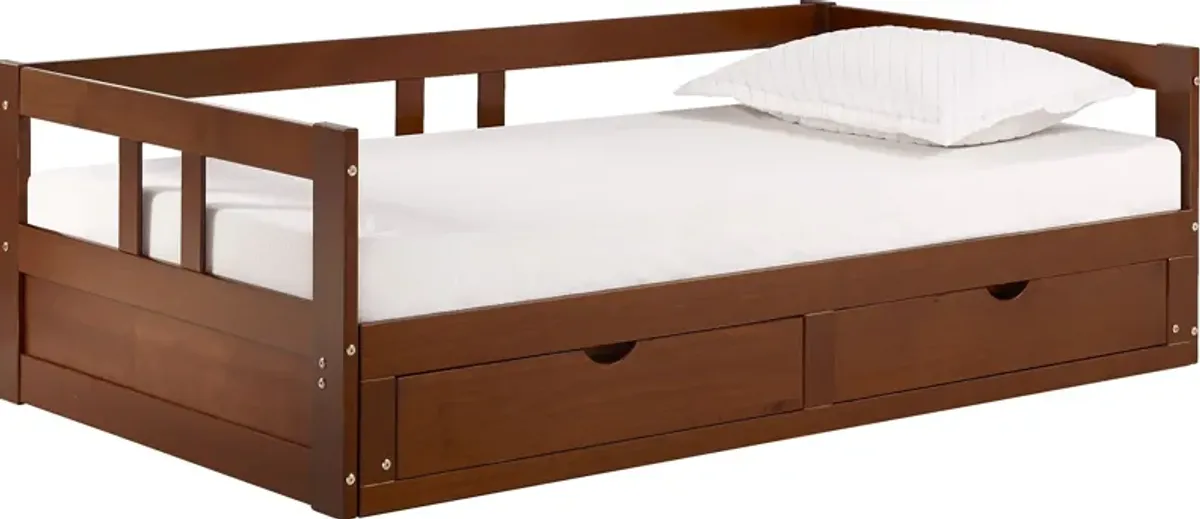 Kids Brigan Chestnut Twin Extending Day Bed