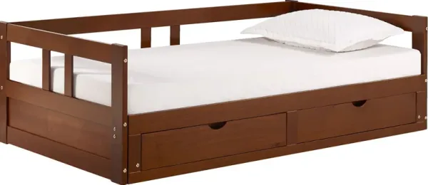 Kids Brigan Chestnut Twin Extending Day Bed