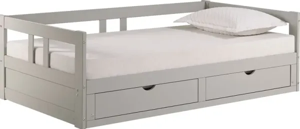 Kids Brigan Dove Gray Twin Extending Day Bed